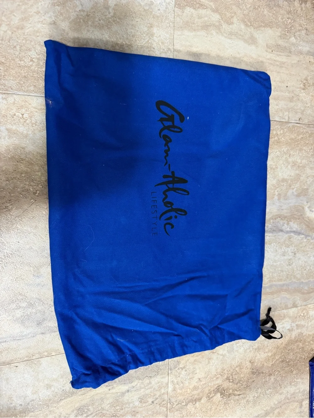 Bold Blue Embossed Bucket Shoulder Bag